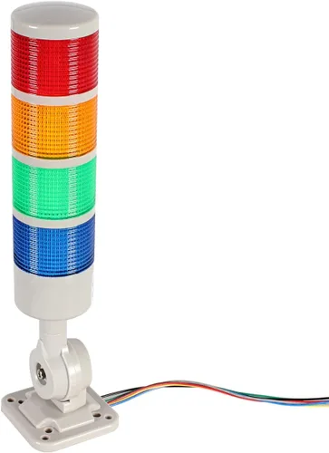 Miniatura 8 de Luz de señal para torre de señal, luz de advertencia industrial Andon con base giratoria, conmutable constante/intermitente, 110 V/220 V CA