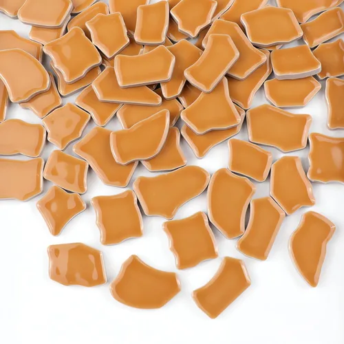 Miniatura 8 de PINUO&KE Azulejo de mosaico de cerámica irregular con pegamento de 0.99 libras para adultos y niños, hecho a mano, para baño, cocina, decoración