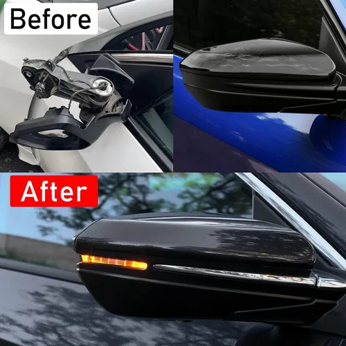 Miniatura 7 de Moonlinks Compatible con cubierta de espejo lateral del lado del pasajero para Honda Civic 2016-2021, negro brillante para Civic de 10ª