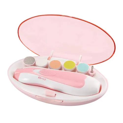 Lima de uñas para bebé con luz LED, kit de cortaúñas eléctrico seguro para recién nacidos, niños pequeños, dedos de los pies y uñas, esmalte y