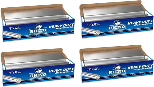 Miniatura 10 de Rhino Aluminum Papel de aluminio resistente, rollo de 18 x 525 pies cuadrados, 25 micras de grosor, grado comercial y extra grueso, lo