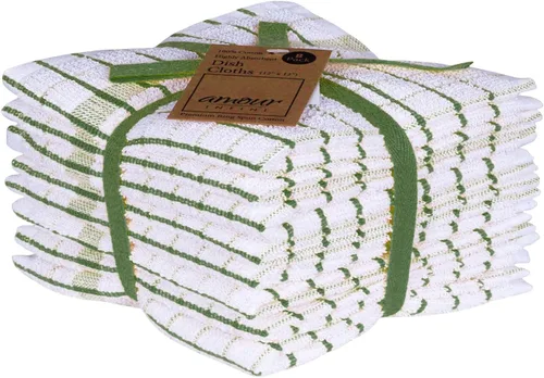 Miniatura 11 de AMOUR INFINI Juego de 8 paños de cocina - Ultra suaves, altamente absorbentes, paños de cocina de algodón terry de secado rápido de 12"x12" pulgadas