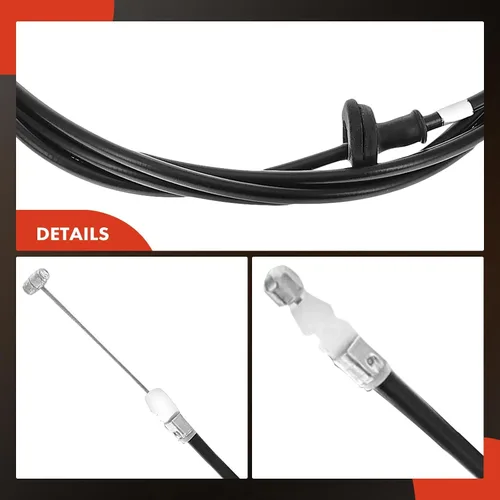 Miniatura 7 de A-Premium Cable de liberación del capó delantero sin mango compatible con Honda Civic 1992 1993 1994 1995, 91.1 pulgadas