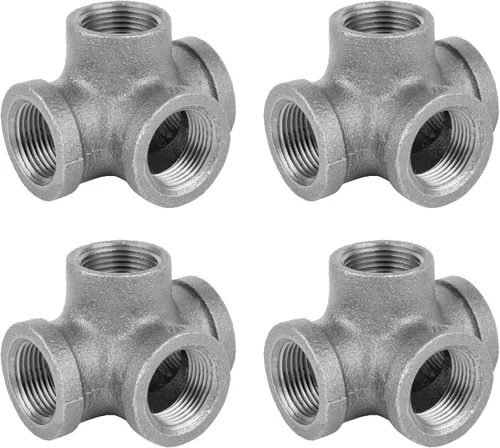 Miniatura 6 de PIPE DECOR - Accesorio de tapa de 1/2 pulgada, accesorios de hierro maleable negro para tuberías, pezones y accesorios estándar de 1/2 pulgada