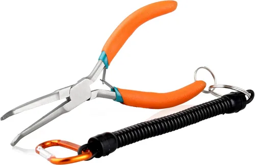 Miniatura 11 de SPEEDWOX Alicates de punta de aguja de largo alcance de 7 pulgadas con dientes, alicates de bucle de alambre de precisión extra largos con cordón