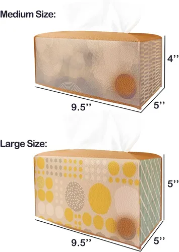 Miniatura 6 de Cubierta de Caja de Paños Grande Rectangular – Soporte de Caja de Paños Rectangular de Tamaño Plus con Cinturón Inferior [JESMINI, Negro] Soporte
