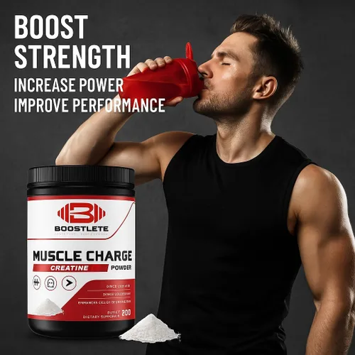 Miniatura 5 de MuscleCharge - Monohidrato de creatina en polvo de alta calidad, apoya el crecimiento muscular, la fuerza, el rendimiento y la energía, probada