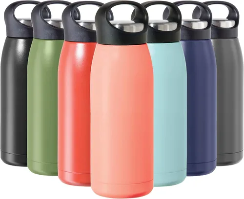Miniatura 8 de OGGI Freestyle - Botella de agua aislada de acero inoxidable, doble pared aislada al vacío, termo de viaje, 23 onzas (23.0 fl oz), color negro