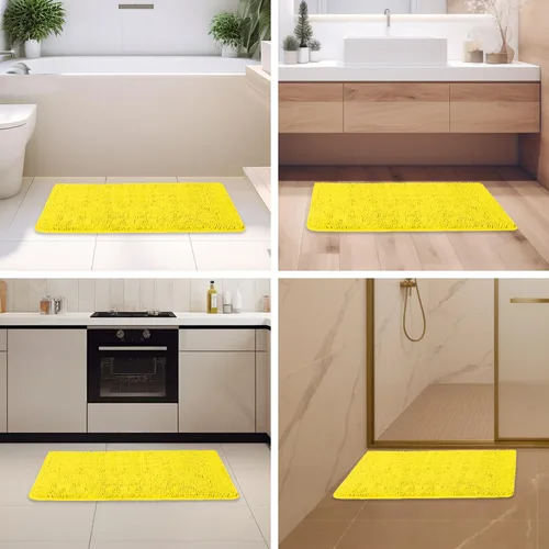 Miniatura 435 de Alfombra de baño pequeña de 12 x 18 pulgadas, lavable y absorbente, antideslizante, alfombra de baño de felpilla gruesa y suave para baño, ducha