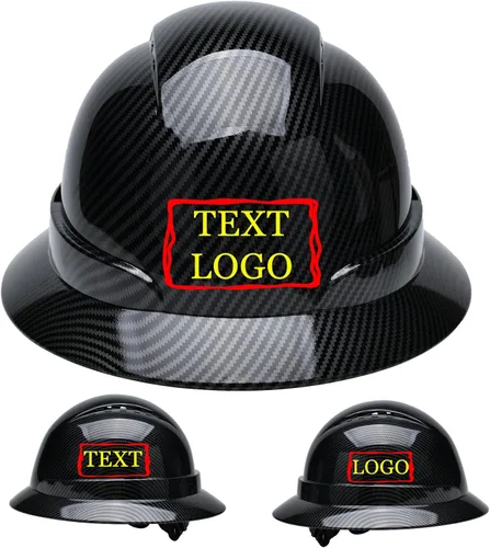 Miniatura 10 de Casco de seguridad personalizado para construcción Casco de trabajo de seguridad con suspensión de trinquete ajustable de ala completa con carcasa