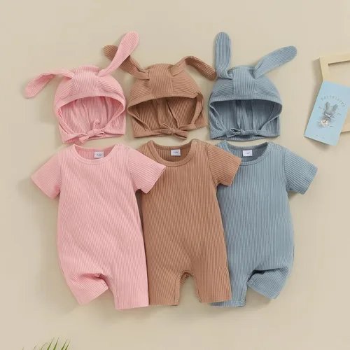 Miniatura 8 de Ursobutegl Mameluco de Pascua para bebé recién nacido, sudadera con capucha y botón