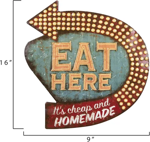 Miniatura 4 de Lata original para decorar la pared, estilo clásica, con la inscripción Eat Here