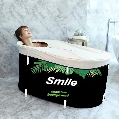 BESTHLS Bañera portátil para adultos, bañera plegable para regadera, bañera ecológica para la cabina de ducha (grande, verde)
