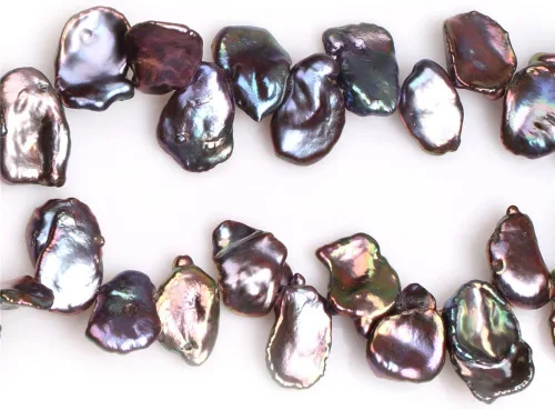 Miniatura 5 de Cuentas de perlas cultivadas de agua dulce para hacer joyas, piedras preciosas naturales de 0.906 x 1.024 in, moneda blanca grande grande de 15