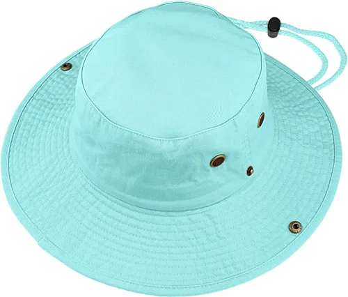 Miniatura 8 de Sombreros de ala ancha para senderismo, pesca, safari, Boonie, 100% algodón, protección solar UV, para hombres y mujeres, actividades al aire libre