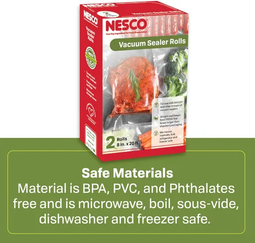 Miniatura 6 de NESCO Bolsas selladoras al vacío de 7.9 in x 236.2 in, uso para cocción al vacío o preparación de comidas, sin BPA, aptas para lavavajillas