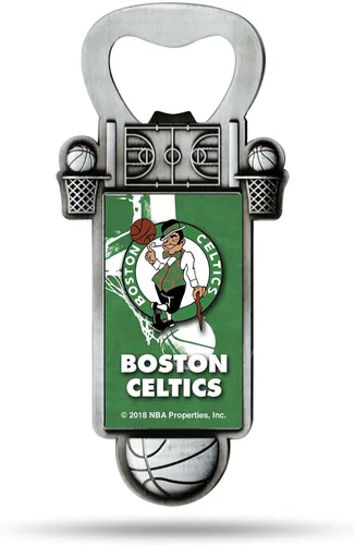 Miniatura 6 de Rico Industries Abrebotellas magnético de baloncesto de la NBA, acero inoxidable, imán fuerte para exhibir en el refrigerador