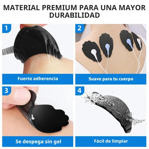 Miniatura 6 de Almohadillas de electrodos para unidad TENS NURSAL, paquete de 20 unidades de 3.5mm con cierre de presión, almohadillas de reemplazo EMS para Negro