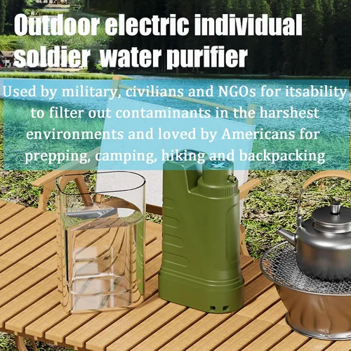 Miniatura 2 de Filtro de agua eléctrico portátil, purificador de agua portátil, purificador de agua de supervivencia, filtro de agua de supervivencia, eliminación