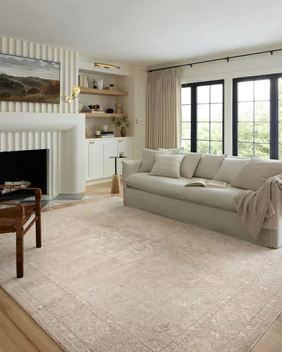 Loloi Odette Collection ODT-05 - Alfombra decorativa beige y plateada de 2 pies y 3 pulgadas x 3 pies y 10 pulgadas