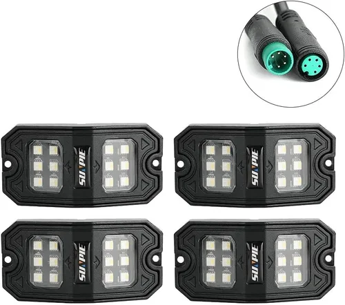 Miniatura 5 de SUNPIE 4 cápsulas de luces RGBW mejoradas de 210 grados de ángulo amplio con modo APP/voz, modo música, control automático, kit de luces de neón