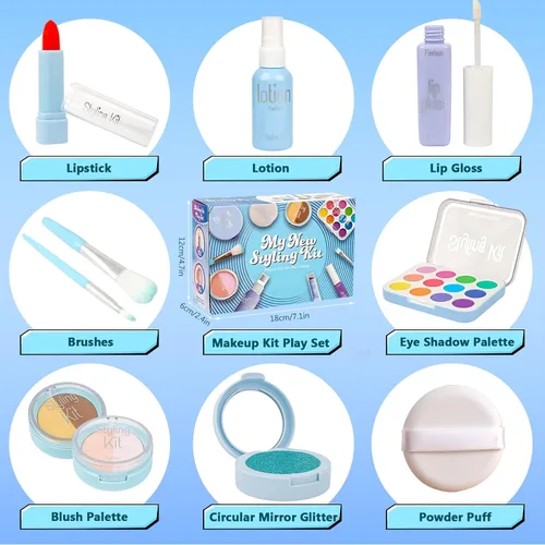 Miniatura 2 de Kits de maquillaje falso, juguetes para niñas de 3, 4, 5 años, juguetes cosméticos de maquillaje para niñas de 3 a 5 años