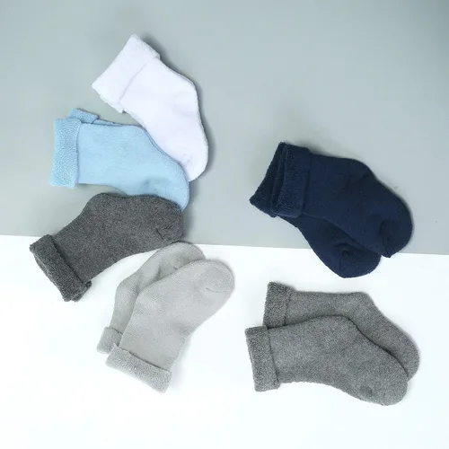 Miniatura 6 de JAKIDAR 6 pares de calcetines de bebé para recién nacido, calcetines gruesos y cálidos de algodón