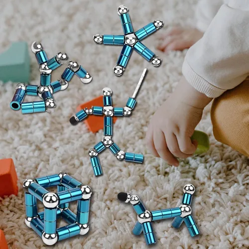 Miniatura 3 de QAQcew Bolígrafo de juguete, bolígrafo de juguete magnético para aliviar la ansiedad, bolígrafo magnético de juguete para aliviar la presión, Azul