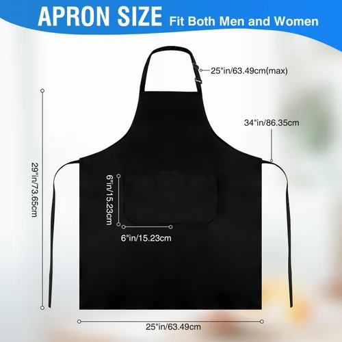 Paquete de 2/8/20 delantales negros para cocinar, delantales de chef para mujeres y hombres con bolsillos, delantales ajustables a granel para