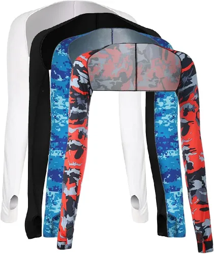 Miniatura 11 de 4 piezas de protección UV, chal de sol, manga de enfriamiento para brazo con orificio para el pulgar para mujeres y hombres, ciclismo, conducción, 2