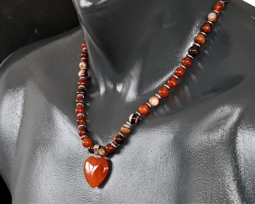 Miniatura 100 de Colgante de corazón de aventurina natural, Collar de cuentas de aventurina genuina, Collar de piedra verde, Collar de piedras preciosas, Cuentas