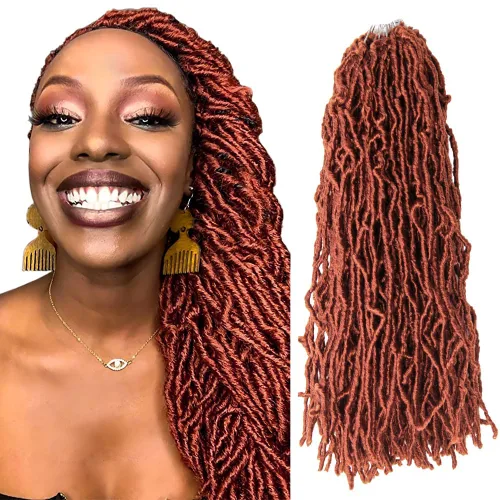 Miniatura 19 de Niseyo Rastas de pelo sintético de ganchillo de 24 pulgadas, 6 paquetes de extensiones de cabello sintético lacio de ganchillo largo
