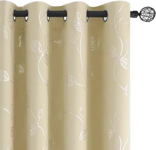 Miniatura 26 de BUHUA - Cortinas opacas blancas, cortinas plateadas, juego de 2 paneles de cortinas con ojales para dormitorio, elegante tratamiento de ventana