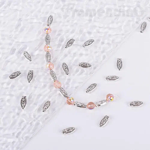 Miniatura 5 de Framendino, Paquete de 60 cuentas de Virgen María, Nuestra Señora de Guadalupe, abalorios espaciadores sueltos para hacer joyas Plateado