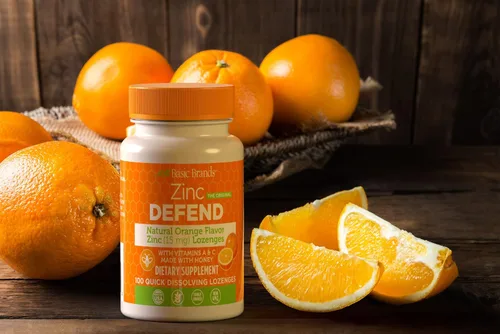 Miniatura 3 de Basic Brands – Zinc Orange Defend – 100 pastillas – Sabor naranja natural Zinc – Pastillas – Impulso inmunológico, alivio del frío, sin OMG, acetato