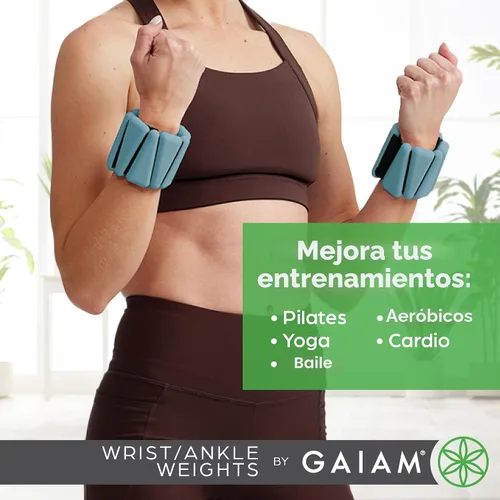 Miniatura 3 de Gaiam Wrist and Ankle Weights, Wearable Bracelet to Strengthen, Tone & Sculpt, Adjustable Ankle Weights for Women & Men for Yoga, Dance, Pilates