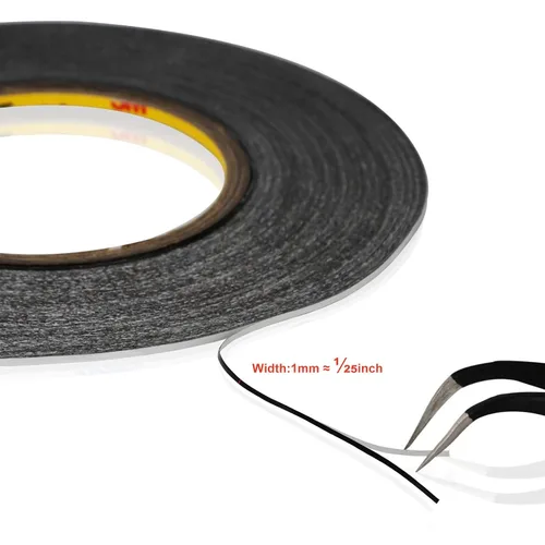 Miniatura 2 de Kaisiking Cinta adhesiva de 1 mm x 50 m para reparación de pantallas LCD de teléfonos, cinta adhesiva con 1 pinza para teléfonos móviles, iPad