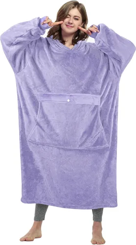 Miniatura 9 de Catalonia - Sudadera gigante tipo manta con capucha, sudadera con forro polar y bolsillo frontal grande, para adultos, hombres, mujeres