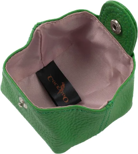 Miniatura 27 de Cockatoo Monedero de cuero genuino para cambio, mini billetera con bolsillo a presión para hombres y mujeres, Rojo (Aurora Red), Casual