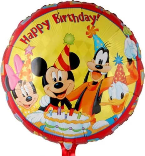 Miniatura 5 de Globos de fiesta de cumpleaños de Mickey Mouse – Juego de 4 globos temáticos de Micky Mouse en varios estilos para un ramo de cumpleaños especial