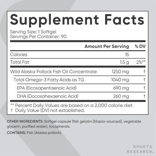 Miniatura 5 de Sports Research Paquete de huesos y articulaciones para la piel, péptidos de colágeno de chocolate oscuro, suplemento de aceite de pescado omega-3