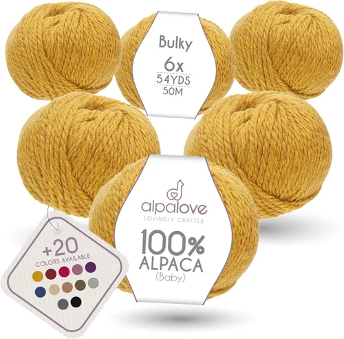 Miniatura 45 de Set de Lana Abultada (6 x 50 g) Súper Suave de Alpaca Bebé para Tejer Antracita 300 Metros