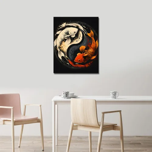 Miniatura 2 de TUMOVO Pintura por números para adultos principiantes, símbolo de Yin Yang con peces koi, pintura por números, kits de pintura acrílica por números