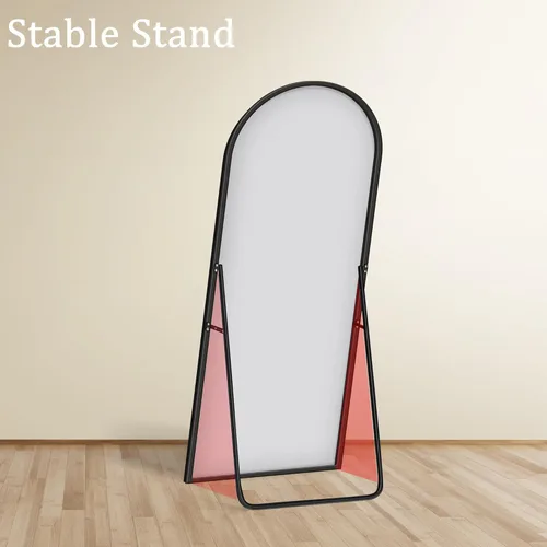 Miniatura 7 de GlasFlength Espejo de longitud completa con soporte, espejo arqueado de cuerpo completo de 57 x 20 pulgadas con marco de aleación de aluminio