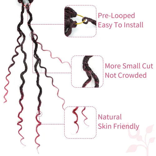Miniatura 11 de Alicoco Goddess Locs Cabello de Ganchillo 12 Pulgadas 8 Paquetes Rastas Sintéticas de Ganchillo Para Mujeres Rastas Suaves Boho Pre-enrolladas River