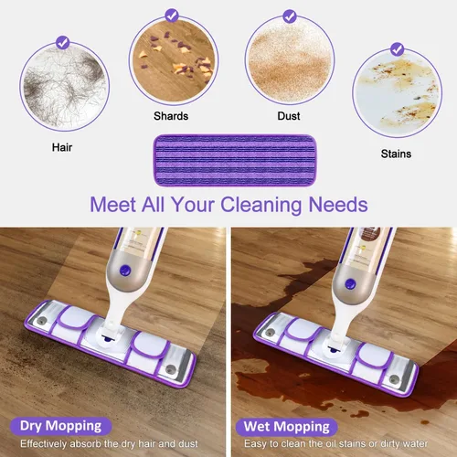 Miniatura 8 de Paquete de 2 almohadillas reutilizables mejoradas para fregona compatibles con Swiffer PowerMop, almohadillas de repuesto para mopa Swiffer Power