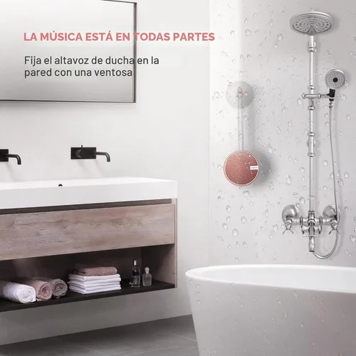 Miniatura 5 de INSMY C12 IPX7 Altavoz Bluetooth Impermeable para Ducha, Altavoz Pequeño Portátil, Altavoces Bluetooth Inalámbricos Sonido Fuerte y Claro Compatible