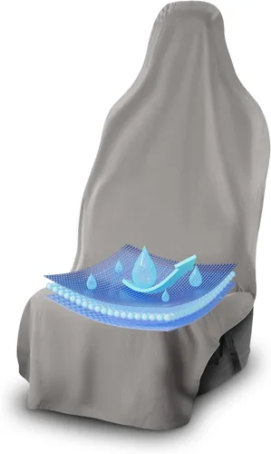 Miniatura 10 de UltraSport Protector de Asiento de Coche Impermeable con Toalla, Ajuste Universal, Protector de Asiento Delantero Antisudor y Antiolor, Secado