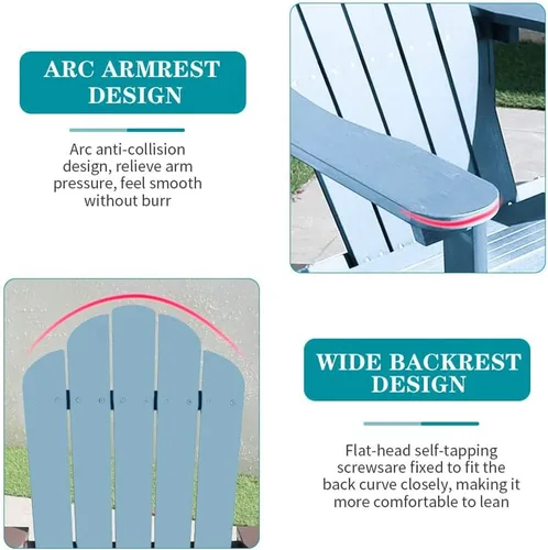 Miniatura 3 de Silla Adirondack para exteriores, silla plegable Adirondack de madera, asiento para fogata, muebles de decoración, sillas de madera, silla de patio
