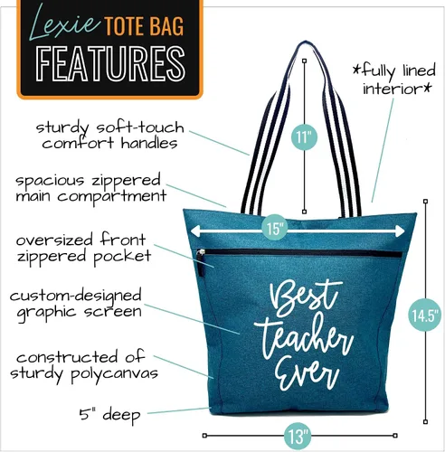 Miniatura 16 de Brooke & Jess Designs Teacher Tote Bag for Work - Teacher Handbag Gifts for Women, Teacher Bag Best Teacher Appreciation Gift
